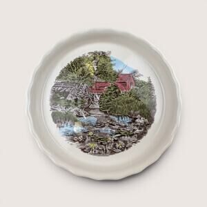 Vintage Johnson Brothers The Friendly Village Ceramic Pie Plate